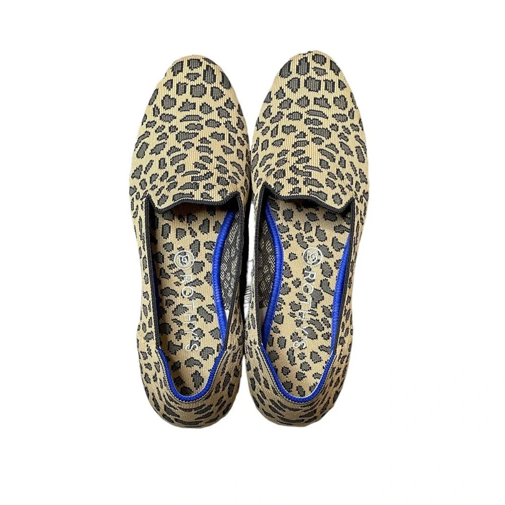 Rothy’s The Loafers Retired Mocha Spot Leopard Animal Print Size 10.5 Women’s
